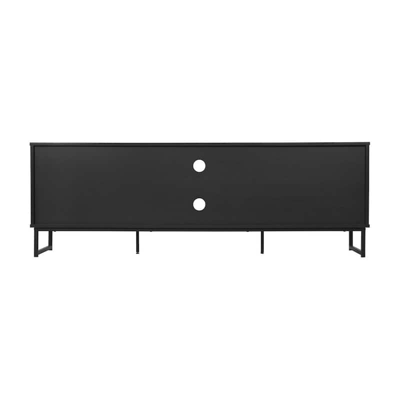 65" TV Stand with Rattan Accented Storage Doors - 66"W x 15.75"D x 22.75"H