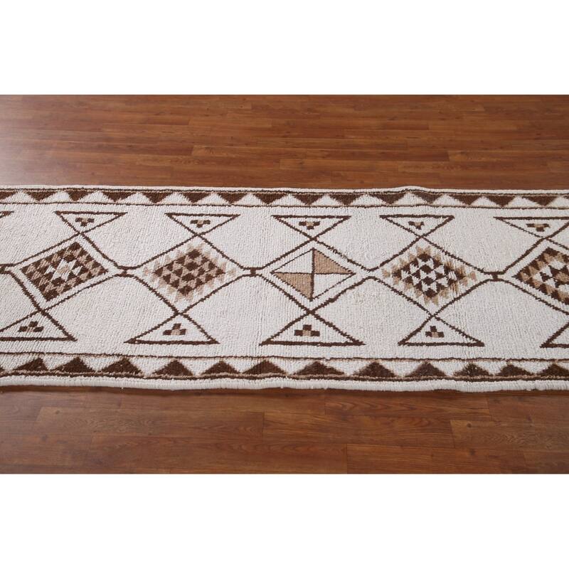 Plush Turkish Anatolian Runner Rug Hand-knotted Oriental Wool Carpet - 3'1"x 10'1"