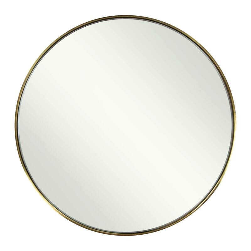 HomeRoots 20" Gold and Black Mirrored Glass and Iron Round End Table - 18' X '20' X '18