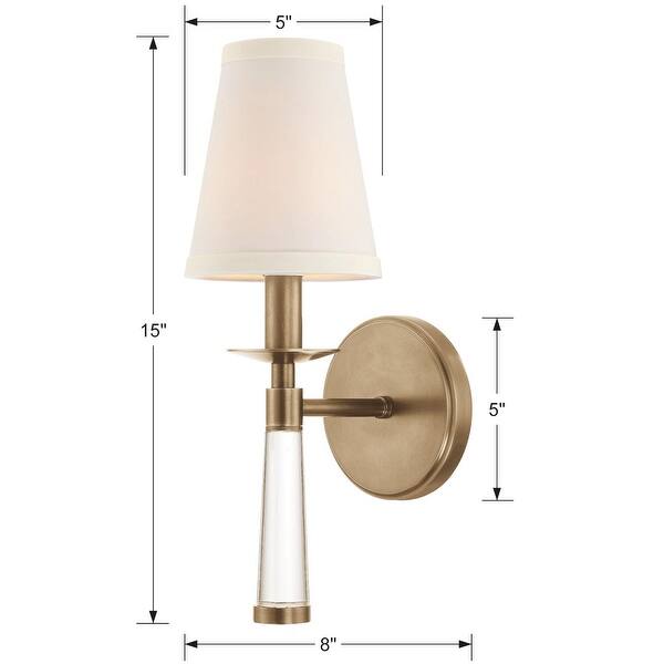Baxter 1 Light Antique Gold Sconce - 5'' W x 15'' H x 7'' D