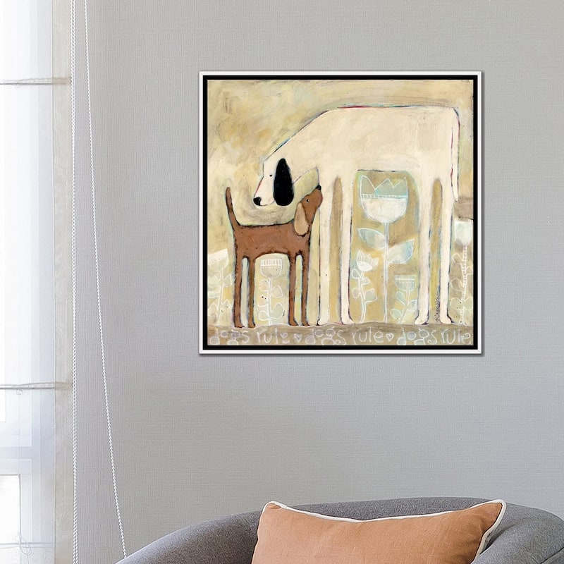iCanvas "Dogs Rule" by Teresa Kogut Framed Canvas Print
