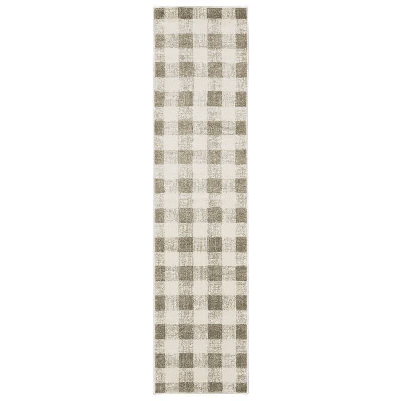 Arwen Distressed Gingham Plaid Area Rug