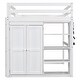 preview thumbnail 6 of 15, Wood Full Size Loft Bed with Built-in Wardrobe and Storage Shelves