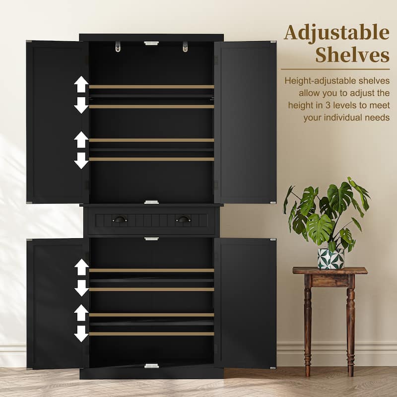 72" Kitchen Pantry with Large Drawer