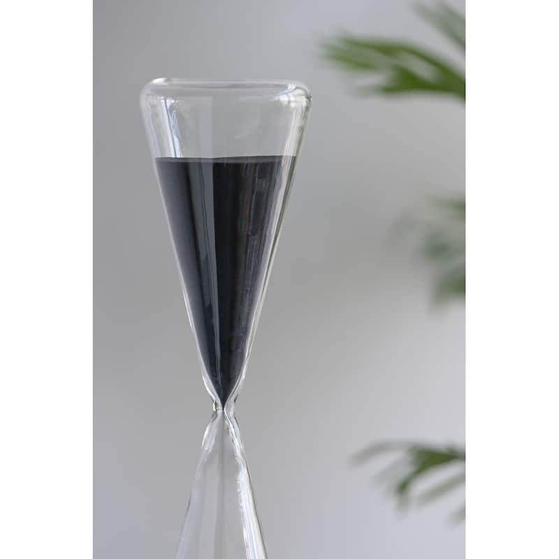 4.5x4.5x15.5" Triangular Shape Hourglass, 90 Minutes, Black Sand