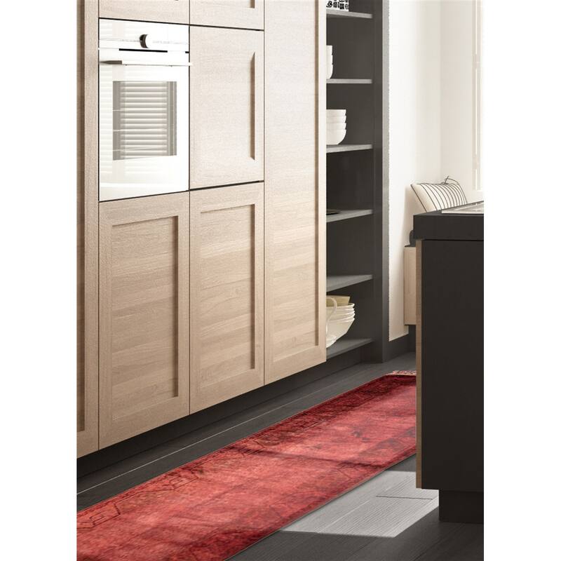ECARPETGALLERY Hand-knotted Color Transition Pink Wool Rug - 2'8 x 8'11