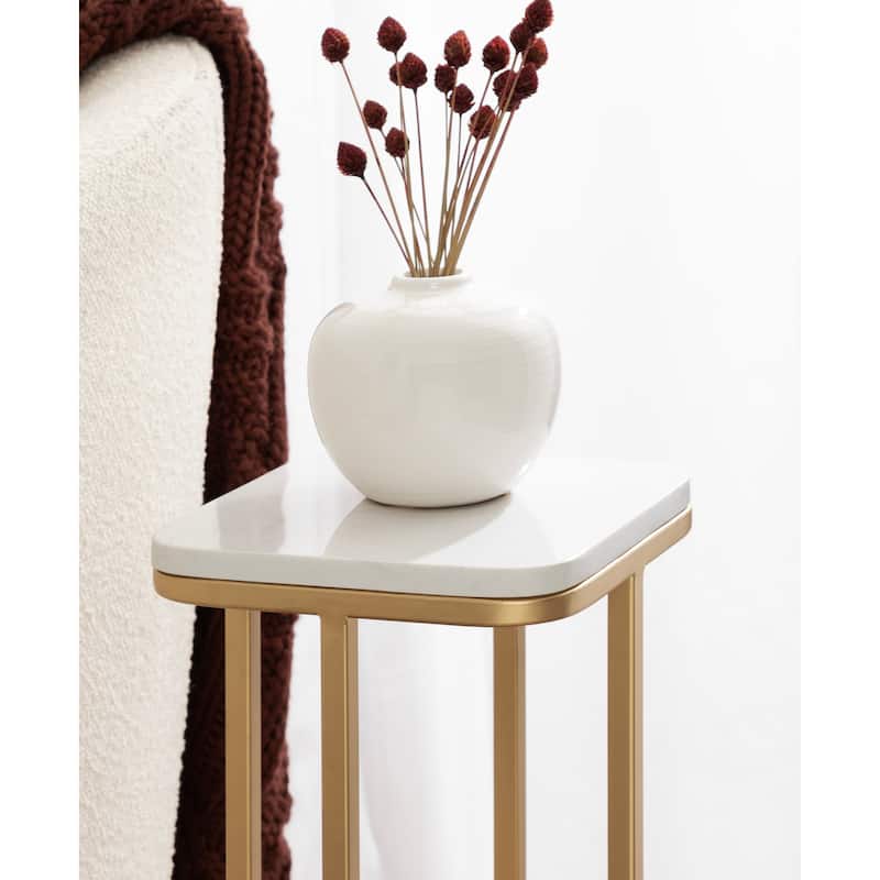 Kate and Laurel Credele Marble and Metal Drink Table