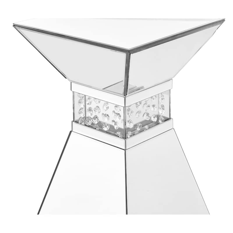 12 inch Crystal End Table in Clear Mirror Finish