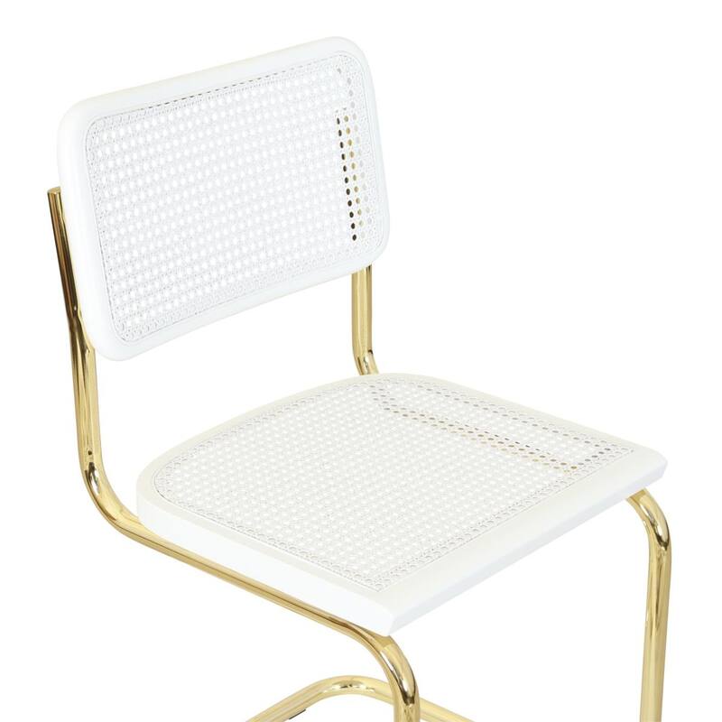 Breuer Chair Company Marcel Breuer Cesca Cane Cantilever Side Chair w/ Brass Steel Frame (Various Wood & Cane Colors)