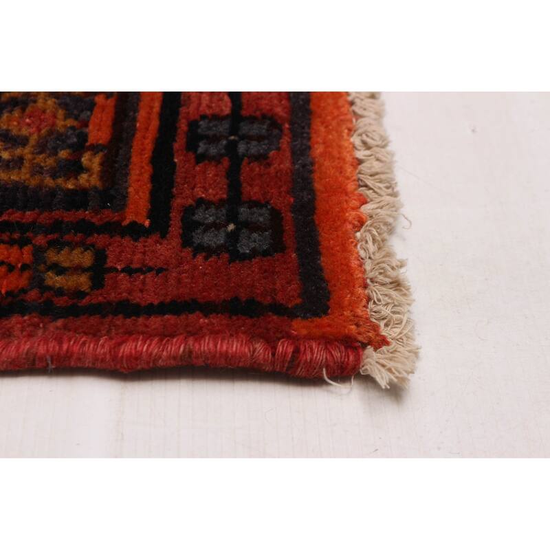 ECARPETGALLERY Hand-knotted Andelz Navy, Red Wool Rug - 3'9 x 9'7
