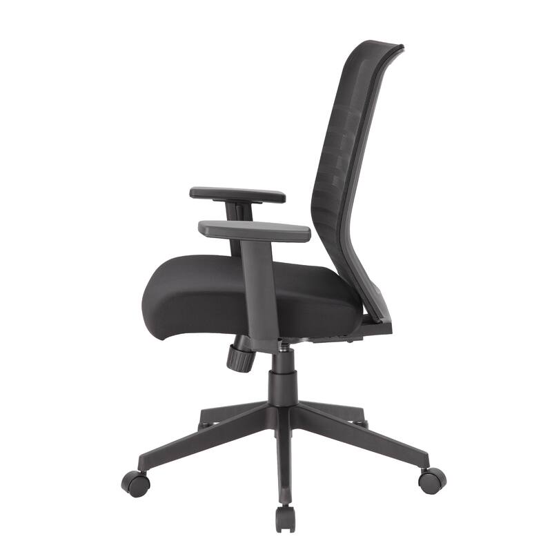 Zara Rolling Task Chair, Black Mesh, Adjustable Arms and Tilt Tension