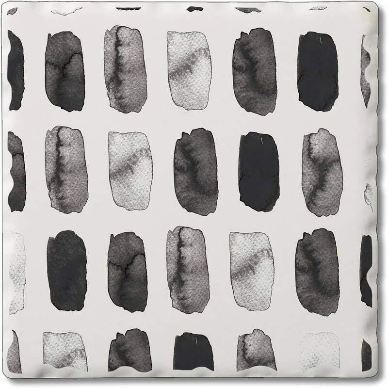 Paint Stripes 4 Pack Single Absorbent Stone Coaster with Protective Cork Backing Made in The USA 4" Square, Easily Wipes Clean - Multi