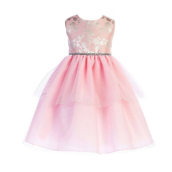 Shop Crayon Kids Girls Pink Sparkle Waist Easter Flower Girl Dress