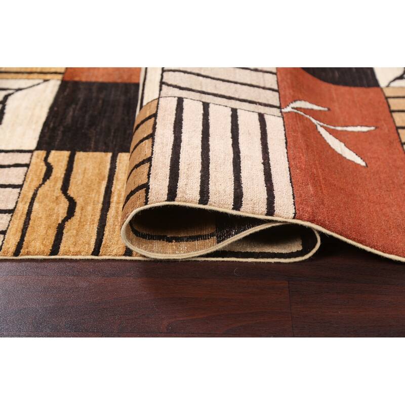 Gabbeh Kashkoli Contemporary Area Rug Wool Hand-knotted Foyer Carpet - 4'1" x 6'2"