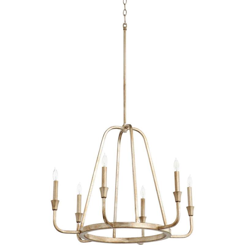 Quorum International 6314-6 Marquee 6 Light 28" Wide Taper Candle Ring - Aged Silver Leaf