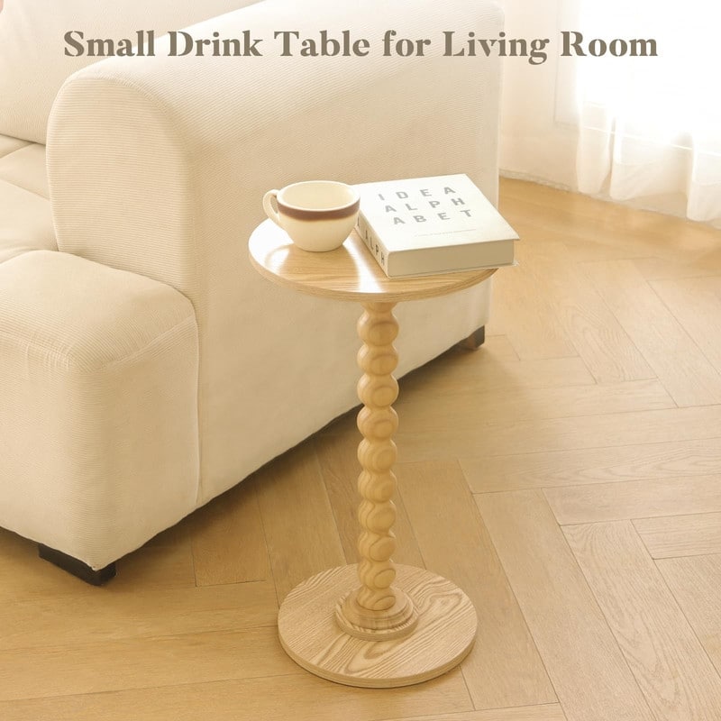 Round Side Table - 11.8"D x 11.8"W x 21.6"H