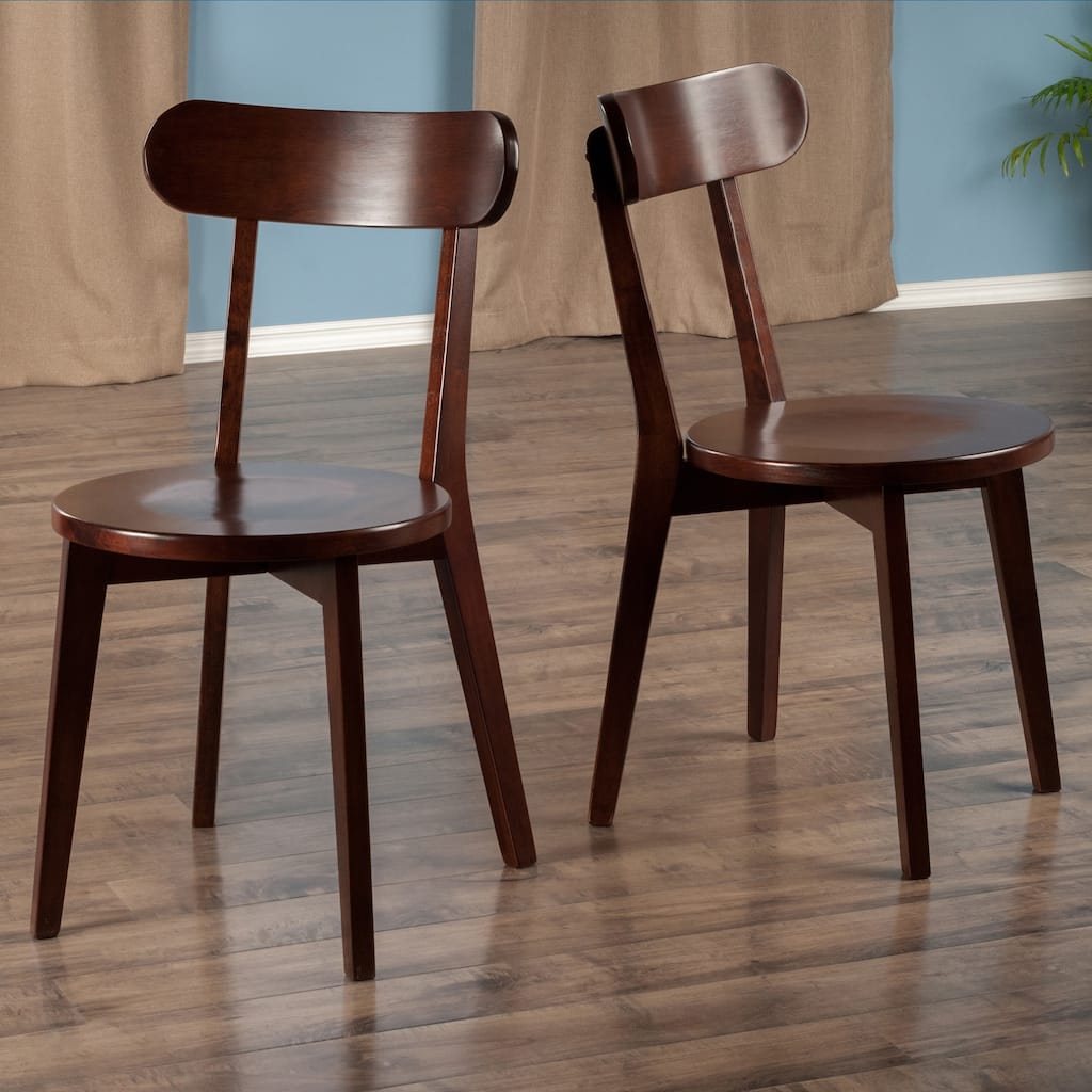 2-Pc H-Leg Chair Set, Walnut - 17.32 x 18.96 x 31.59 inches