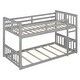 preview thumbnail 4 of 13, Twin Over Twin Bunk Bed with Ladder, Gray