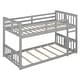 preview thumbnail 19 of 26, Twin Over Twin Floor Bunk Bed with Ladder, Solid Wood Bunk Bed Frame with Full-Length Guardrail, Detachable into 2 Separate Beds