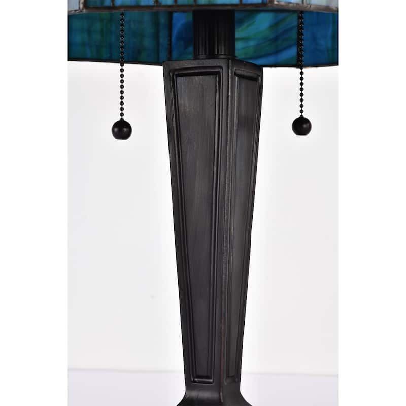Maeve Tiffany-style 2-light Turquoise Table Lamp