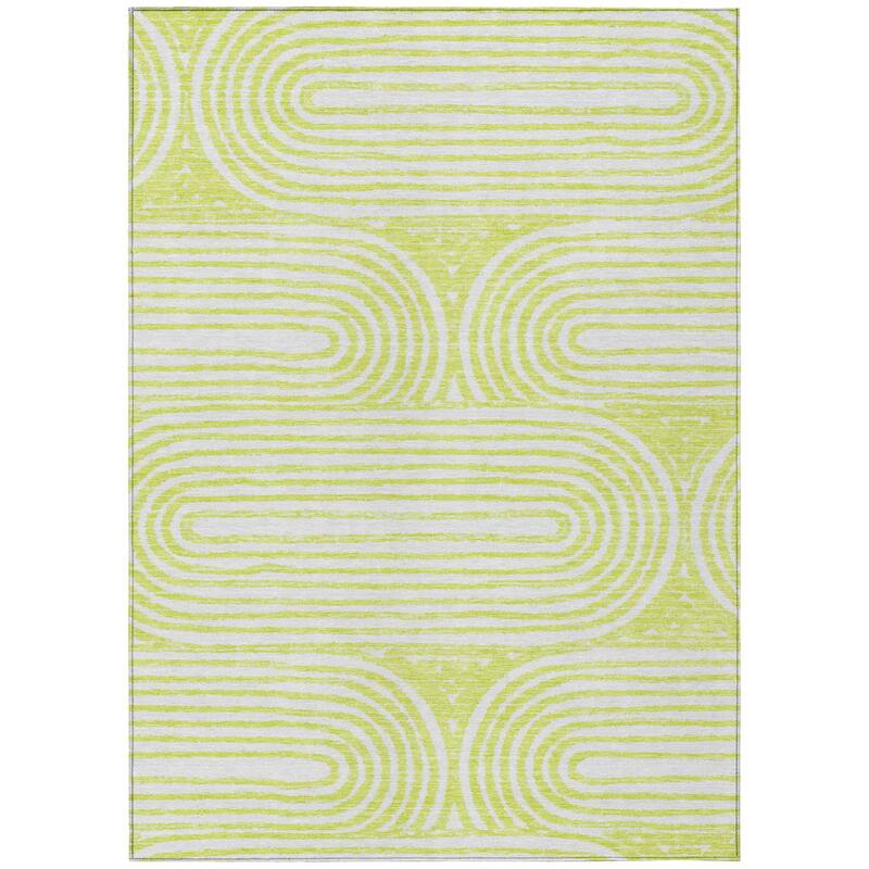 Machine Washable Indoor/ Outdoor Modern Vibes Chantille Rug