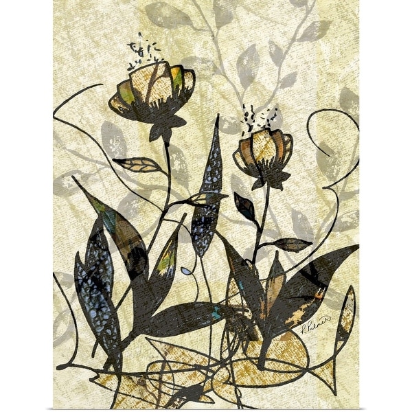 "Pen Drawn Patterned Floral" Poster Print