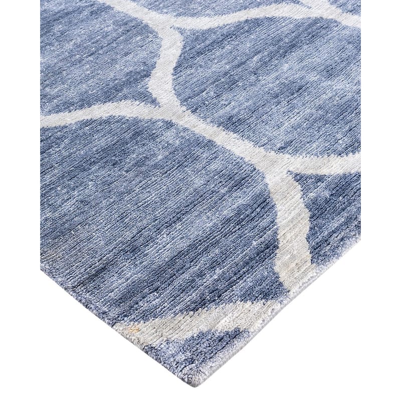Modern One-of-a-Kind Hand-Knotted Area Rug, Gray - 9' 3" x 12' 1"