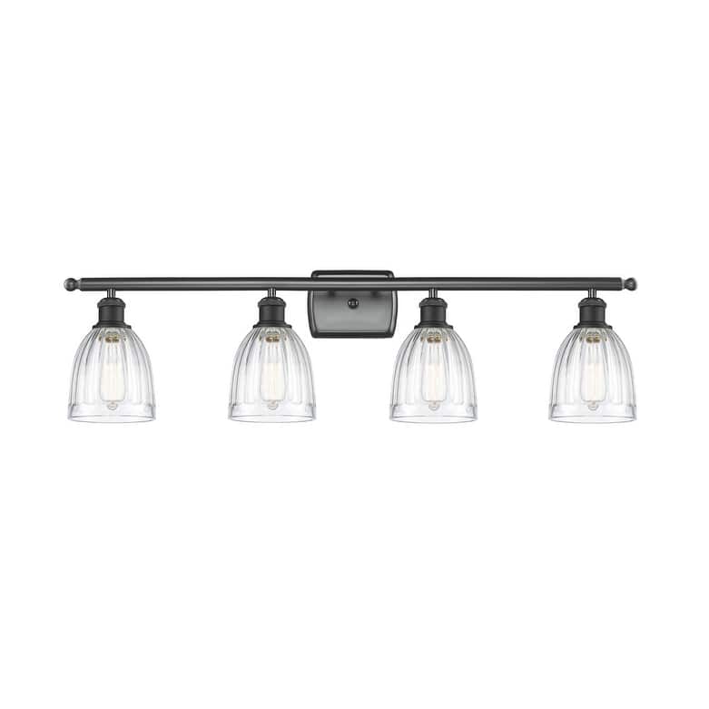 Innovations Lighting Brookfield 4 Light 36" Wide Bathroom Vanity Light - Matte Black / Clear