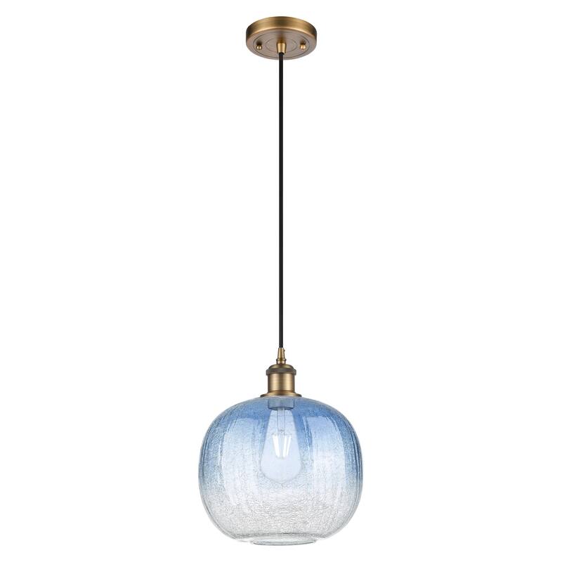 Innovations Lighting Endless Possibilities Ballston - Brookhaven Sphere - 1 Light 11" Cord Hung Mini Pendant - Brushed Brass/Sapphire Blue