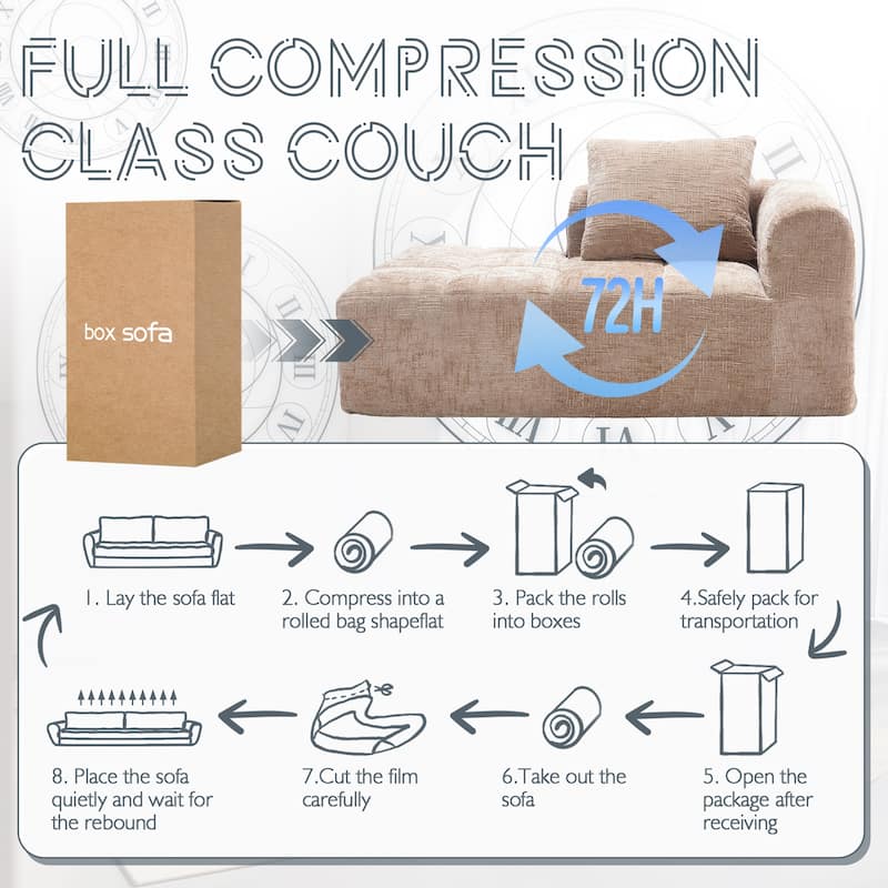 GDFStudio - Chenille Modular Chaise Lounge with Pillow