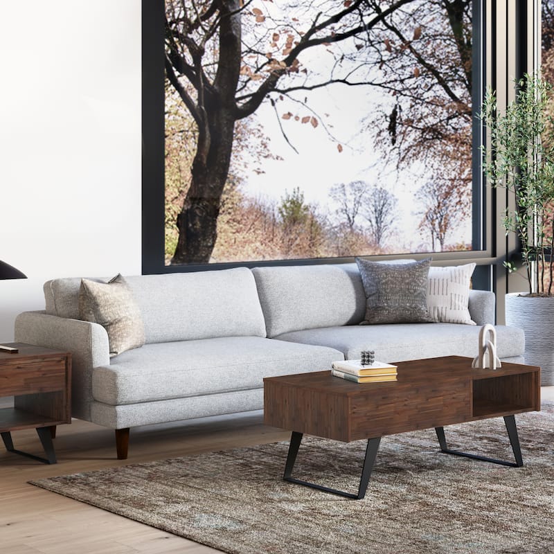 WYNDENHALL Chloris 90 inch Wide Mid-Century Modern Sofa - Mist Grey