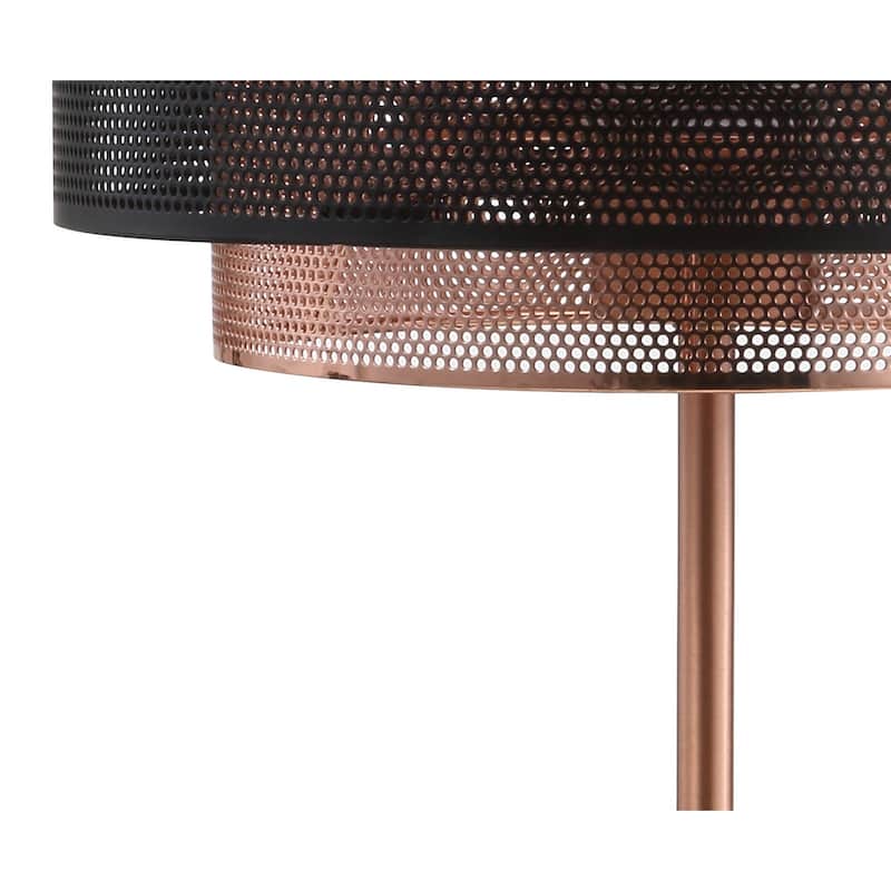 Brady 19.7" Metal LED Table Lamp, Copper/Black by JONATHAN Y