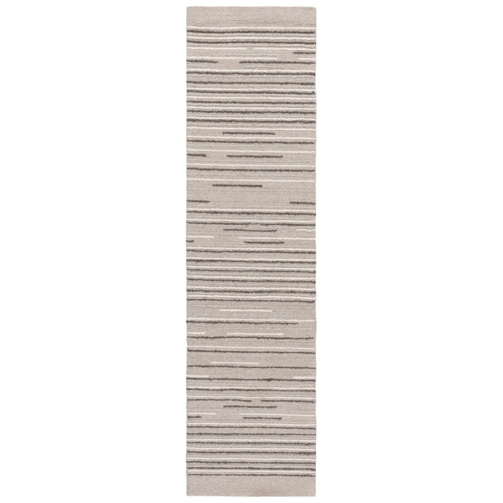 SAFAVIEH Handmade Ebony Isaure Modern Striped Wool Rug