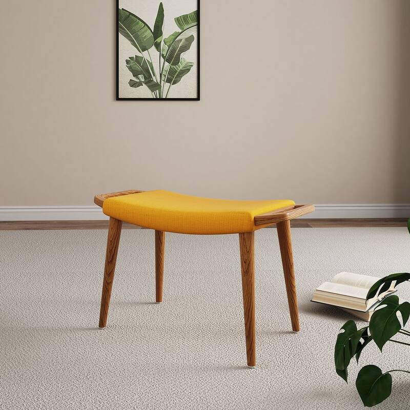 Manhattan Comfort Antique Walnut Ottoman