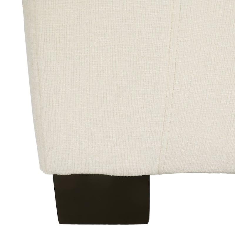 50" Ottoman Bench in Textured Fabric, Rectangular Design with Hinged Lid for Seating, Footrest, and Hidden Storage