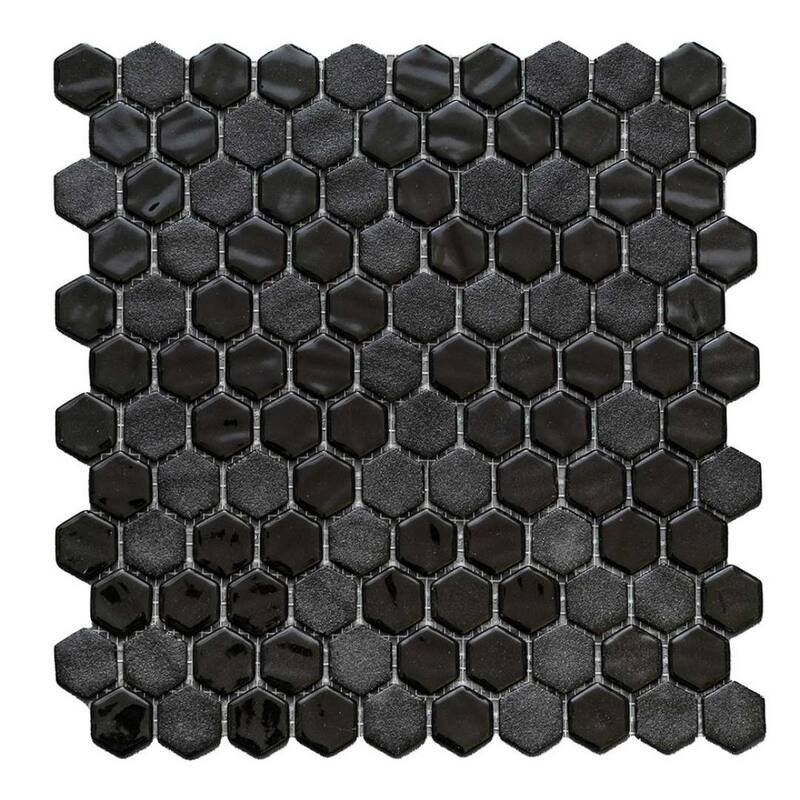 The Tile Life Eterna Hex 1x1 Glass Mosaic Floor & Backsplash Wall Tile