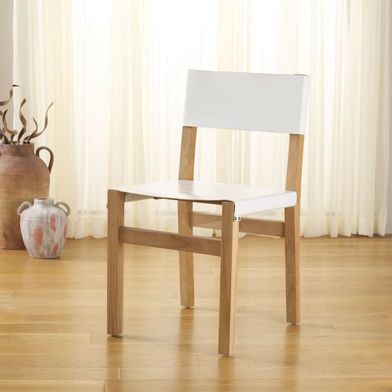 SAFAVIEH Romee Solid Wood Dining Chair (Fully Assembled) - White/Natural