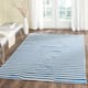 SAFAVIEH Handmade Flatweave Montauk Salinda Casual Cotton Rug - 4' x 6' - Ivory/Blue