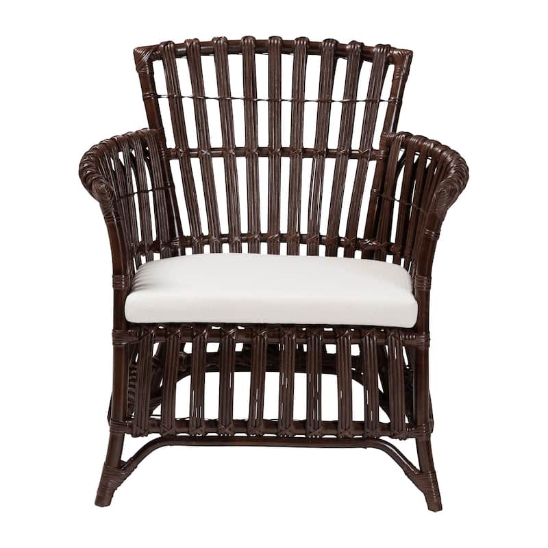 Brooklyn Bohemian Very Dark Brown Rattan Arm Chair