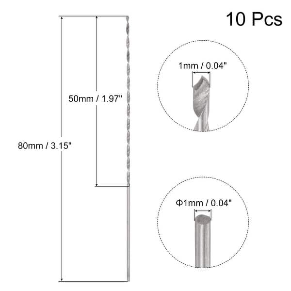 10 Pcs 1.4mm Mini Twist Drill Bits, HighSpeed Steel Extra Long Drill
