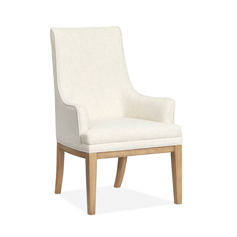 Magnussen Home Coventry Honey Maple Upholstered Host Chair Two Pack - 26.06''W x 26.19''D x 40.06''H