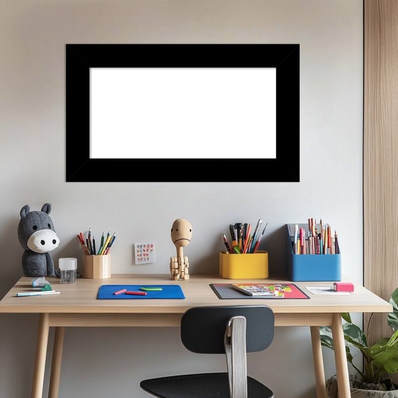 Amanti Art Basic Black Framed Dry Erase Magnetic Board