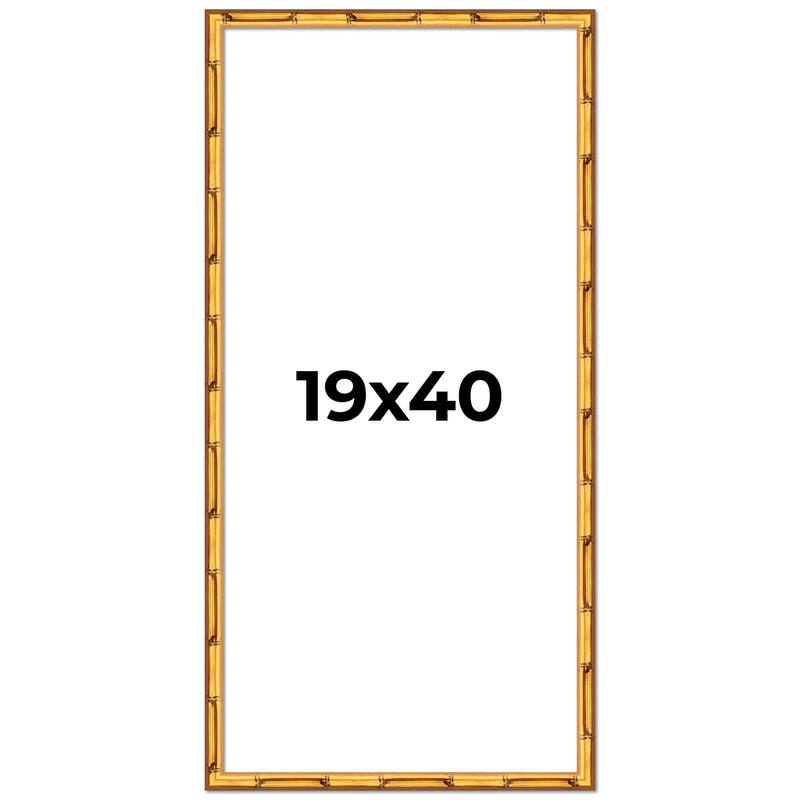 19x40 Frame Gold Bamboo Picture Frame Modern Photo Frame Includes UV Acrylic Shatter Guard Front Acid Free Foam Backing Board