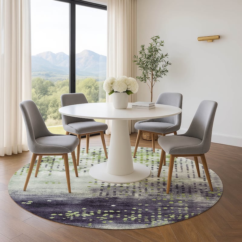 Premium Washable Super Soft Modern Contemporary Mayfield Rug - Aloe - 8' x 8'