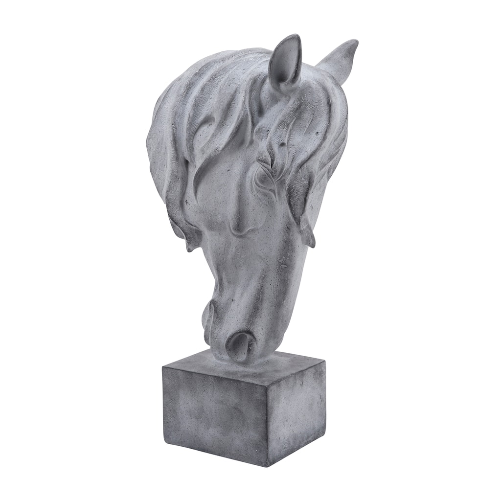 Resin, 32"h Horse Head, Gray 32.0"H - 16.0" x 9.0" x 32.0"