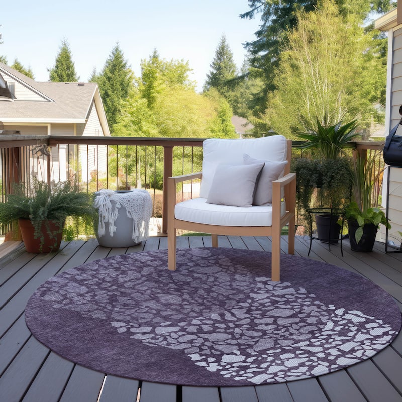 Machine Washable Indoor/ Outdoor Chantille Modern Mosaic Rug