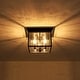 preview thumbnail 4 of 12, Industrial 3-Light Square Seeded Glass Cage Flush Mount Light 9.8in