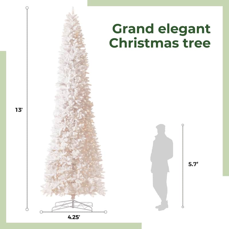 13' Slim White Artificial Christmas Tree