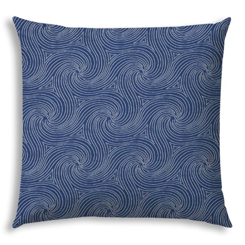 HomeRoots 20" Blue and White Swirl Indoor Outdoor Throw Pillow Cover - 19.5' X '19.5' X '0.25