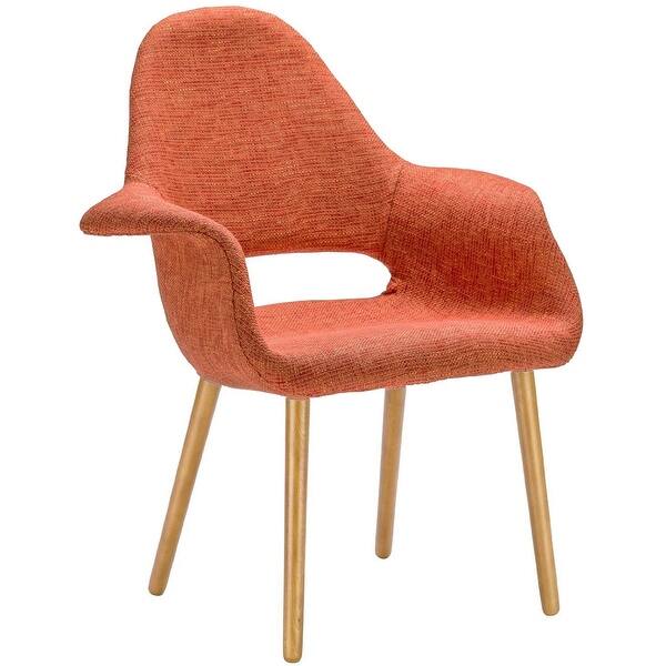 2xhome Set Of 2 Mid Century Modern Accent Chairs Natural Wood Fabric Armchair Orange On Sale Overstock 12117907